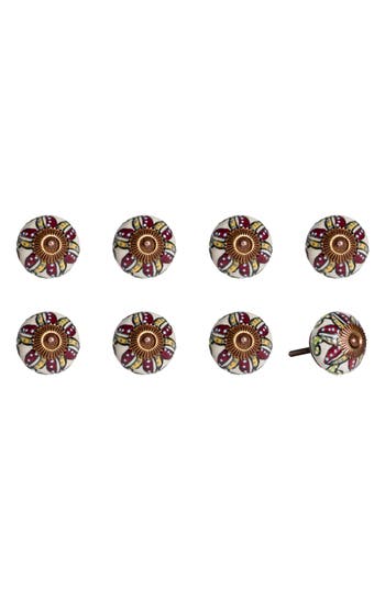 Kinetic 8-pack Knobs In Maroon Floral
