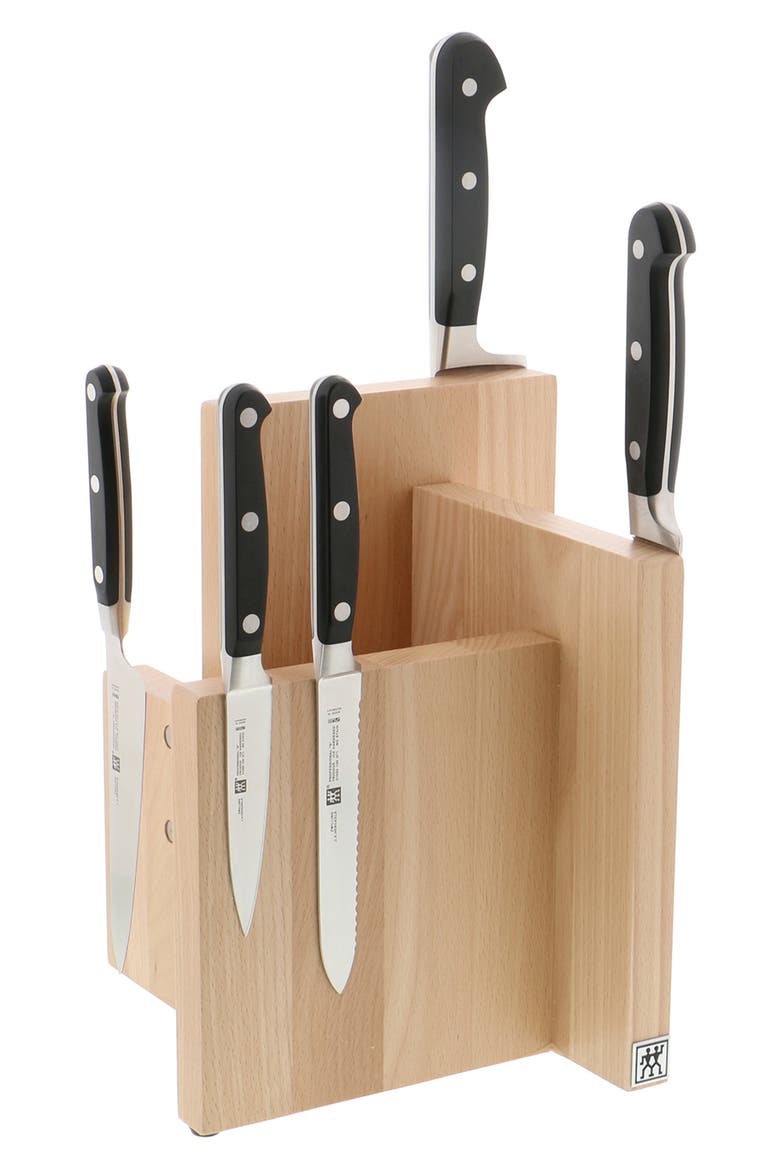 Italian Square Magnetic Beechwood Knife Block, Alternate, color, NATURAL BEECHWOOD