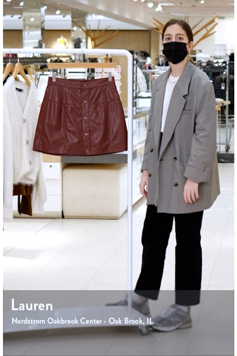 Maisie Button Front Faux Leather Miniskirt video