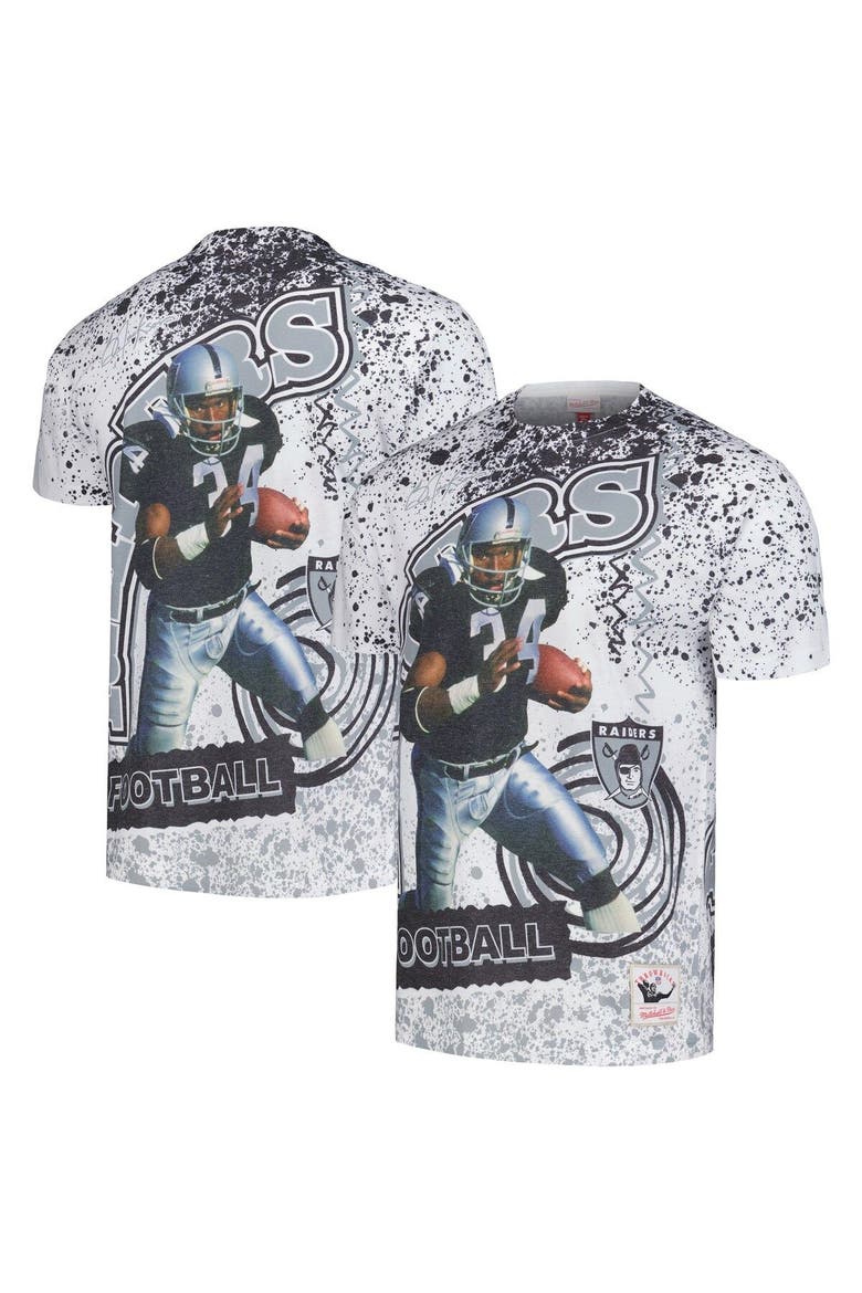 Men's Mitchell & Ness Bo Jackson White Las Vegas Raiders Retired Player Name & Number Burst T-Shirt, Main, color, White