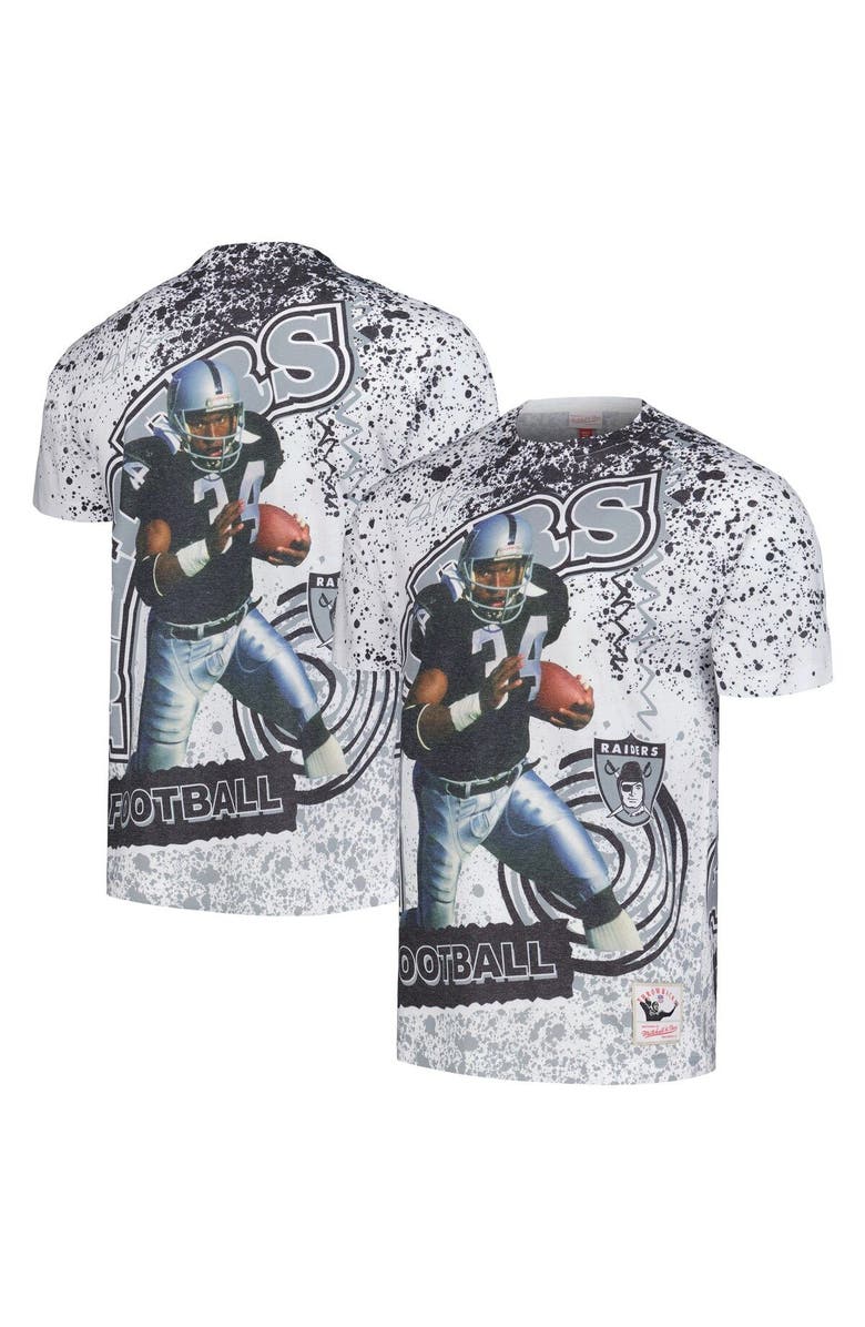 Mitchell & Ness Men's Mitchell & Ness Bo Jackson White Las Vegas Raiders Retired Player Name & Number Burst T-Shirt, Main, color, White