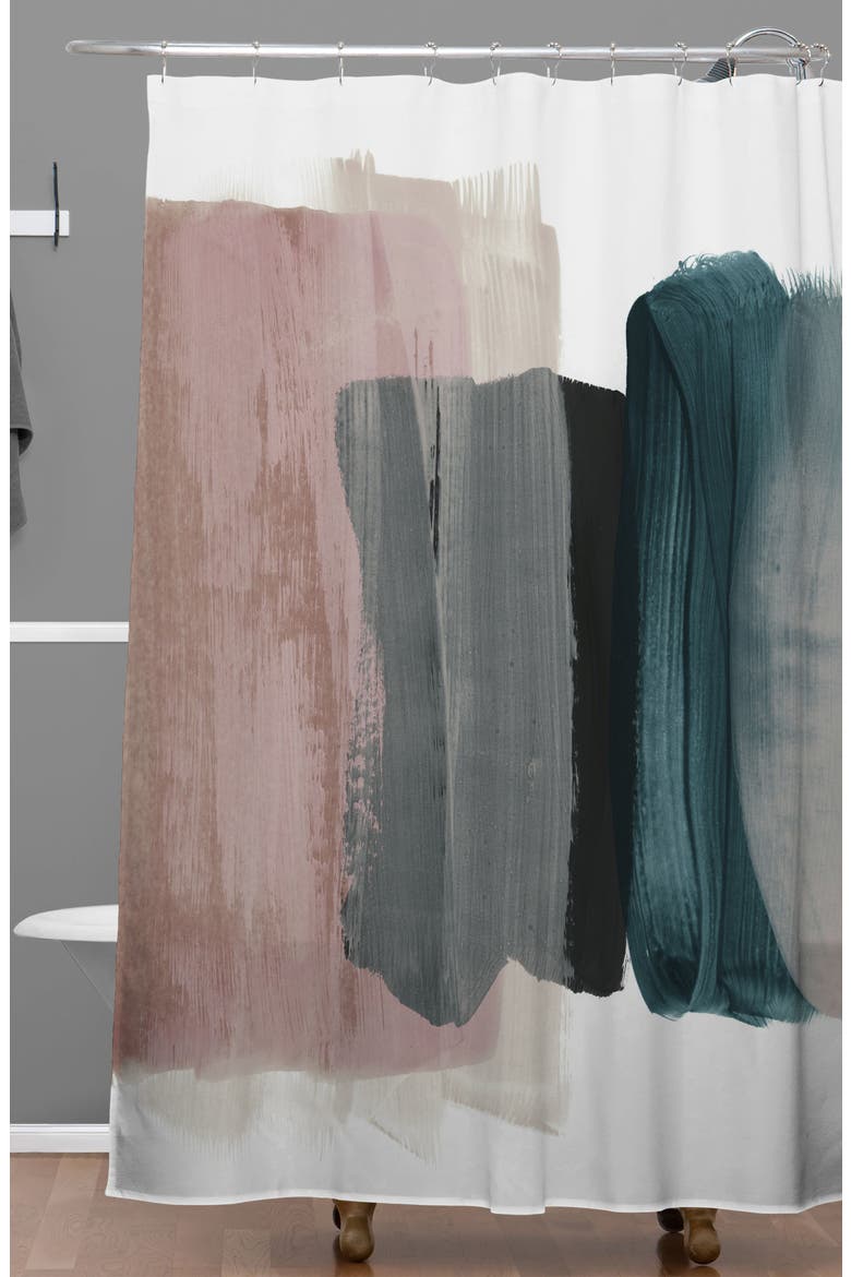 Min 1 Shower Curtain, Alternate, color, PINK/ BLUE/ WHITE