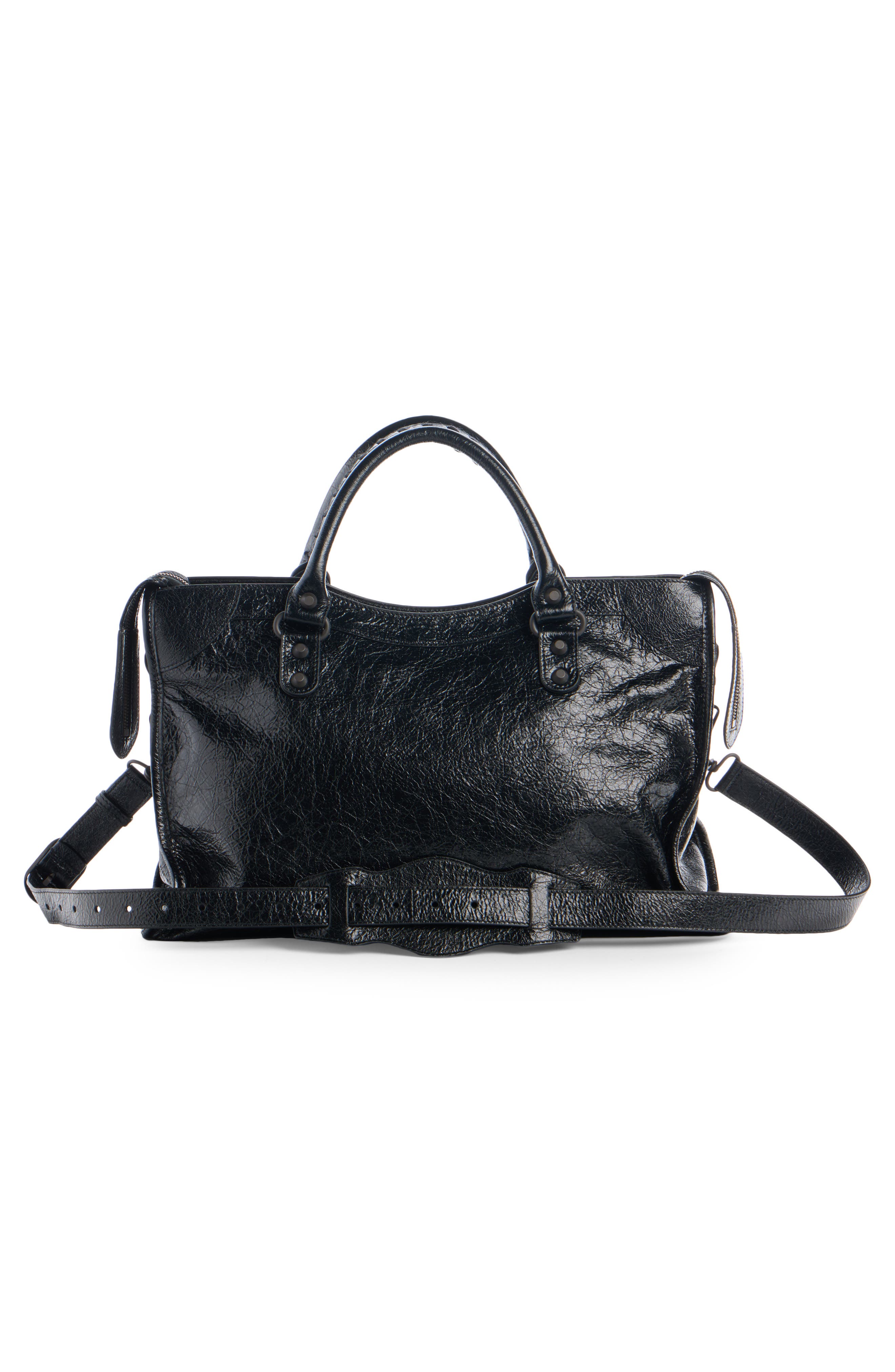 Le City First Leather Handbag, Alternate, color, 1000 BLACK