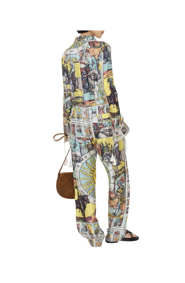 Burberry Tarot Silk Pyjama Trousers, Alternate, color, Seaside Blue