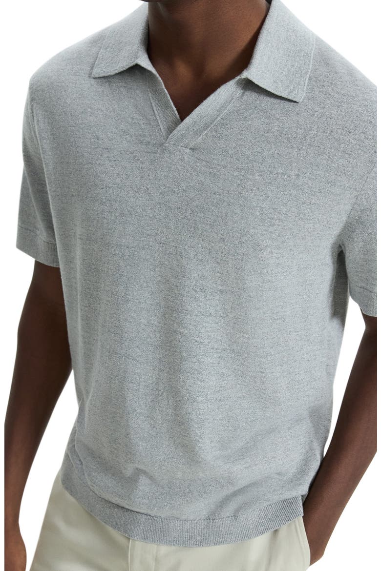 Brenan Linen Blend Polo, Alternate, color, GREY HEATHER - B21