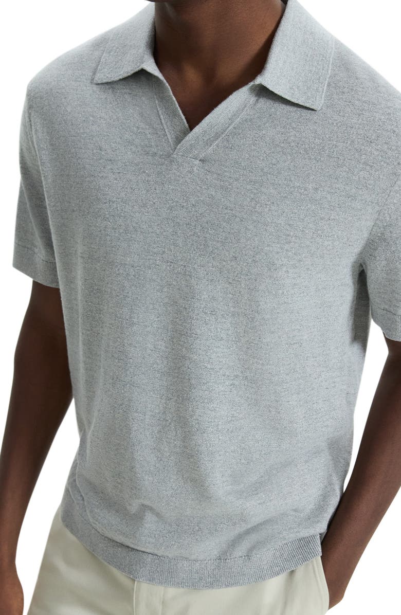 Theory Brenan Linen Blend Polo, Alternate, color, Grey Heather - B21