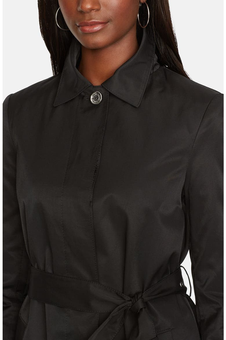 Trench Coat with Detachable Hood, Alternate, color, BLACK