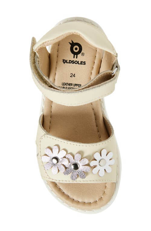 Shop Old Soles Flower Sandy Ankle Strap Sandal In Vanilla/silver