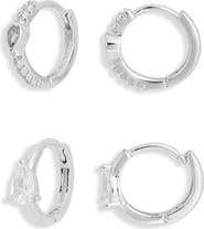 NORDSTROM RACK Set of 2 Assorted Huggie Hoop Earrings