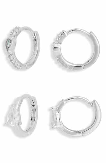 Set of 2 Assorted Huggie Hoop Earrings