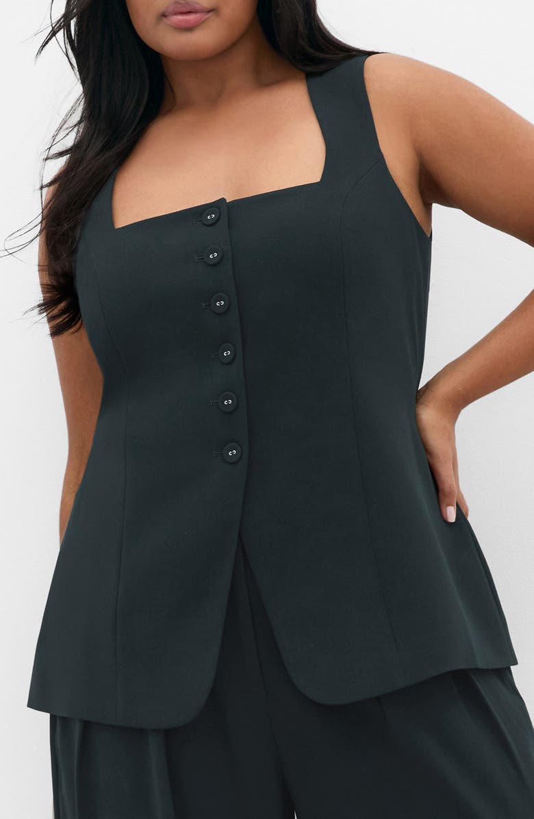 City Chic Abbie Vest, Main, color, Deep Emerald