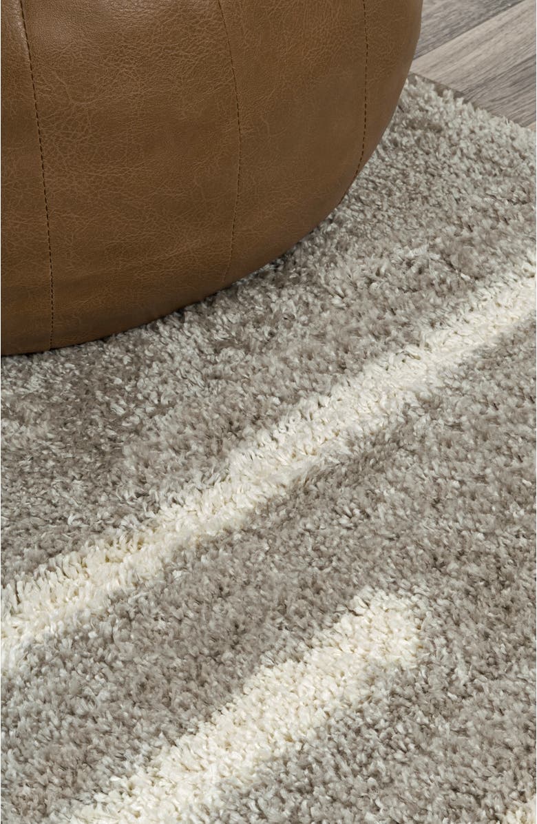 JONATHAN Y Alaro Berber Stripe Shag Area Rug, Alternate, color, Gray/Ivory
