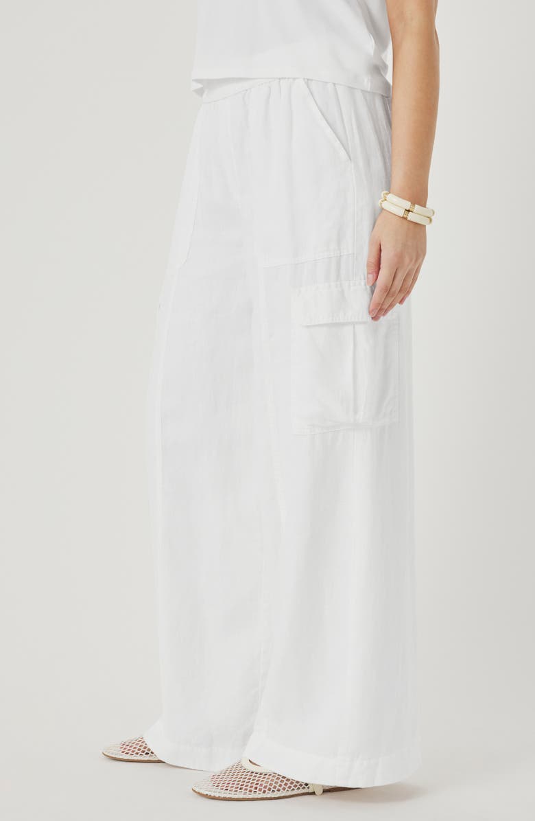 Splendid Stella Linen Cargo Pull-On Pants, Alternate, color, White