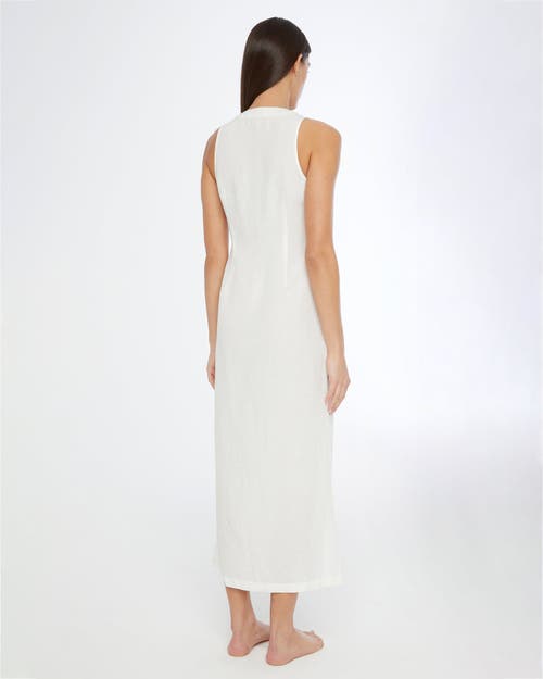 Onia Air Linen-blend Button Down Maxi Dress In White