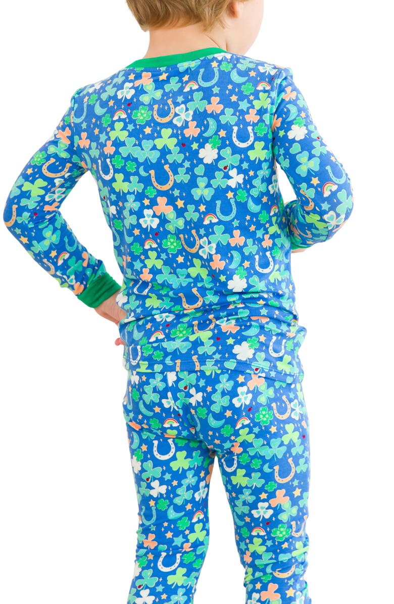RuggedButts Lucky Day Fitted Two-Piece Pajamas, Alternate, color, Blue