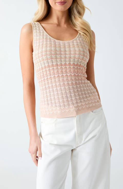 Rosalyn Metallic Pointelle Sweater Tank