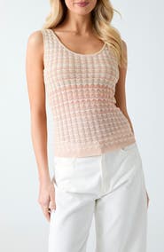 GUESS Rosalyn Metallic Pointelle Sweater Tank