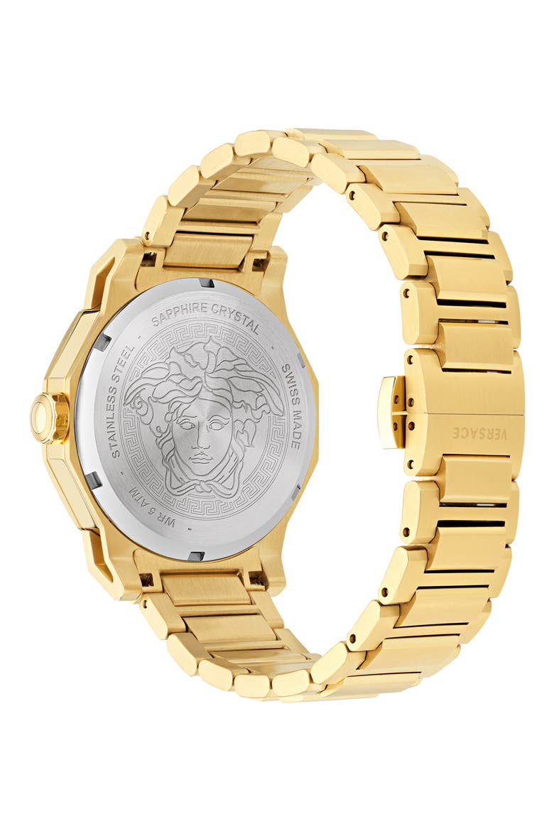 Medusa Deco Bracelet Watch, 38mm, Alternate, color, IP YELLOW GOLD