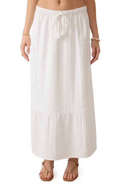 Dune Organic Cotton Gauze Drawstring Maxi Skirt