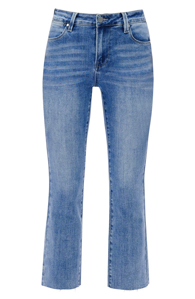 Bayeas Raw Hem Crop Straight Leg Jeans, Alternate, color, Medium Blue