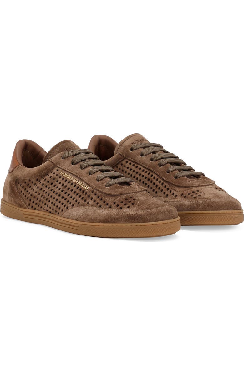 Dolce&Gabbana Perforated Low Top Sneaker, Main, color, 8M076-Nocciola/ Naturale
