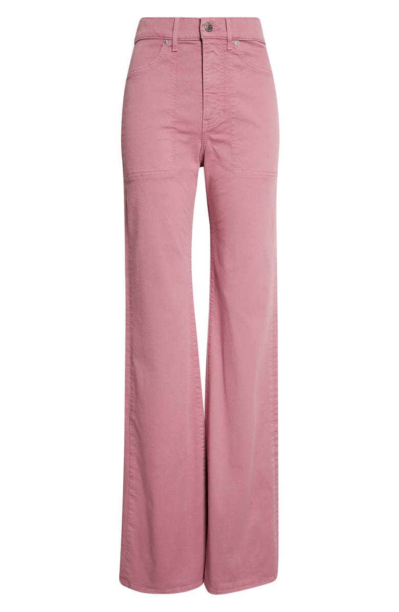Veronica Beard Crosbie Stitch Pocket High Waist Wide Leg Pants, Alternate, color, Orchid Haze