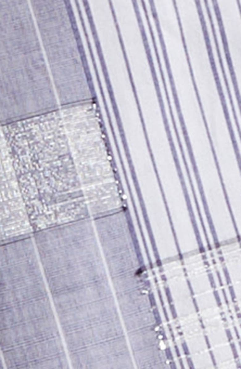 Ramy Brook Sariah Metallic Plaid Long Sleeve Cotton Blend Mini Shirtdress, Alternate, color, 