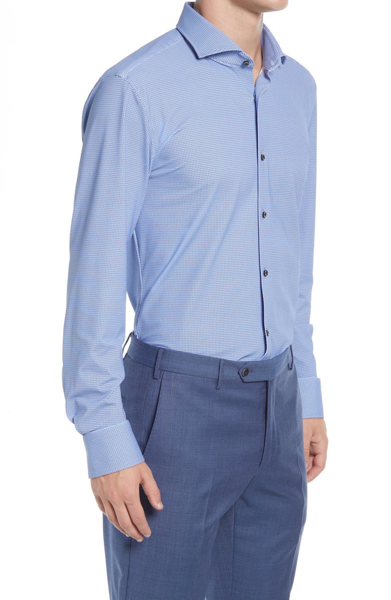 BOSS Jason Slim Fit Dot Stretch Performance Dress Shirt, Alternate, color, 