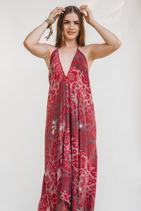 Classic Silk Dress Coral