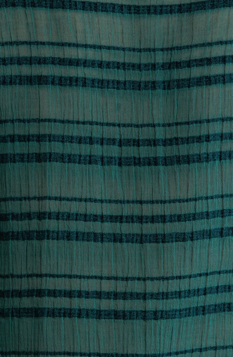 ViX Paula Hermanny Solid Cali Stripe Midi Cover-Up Dress, Alternate, color, Green