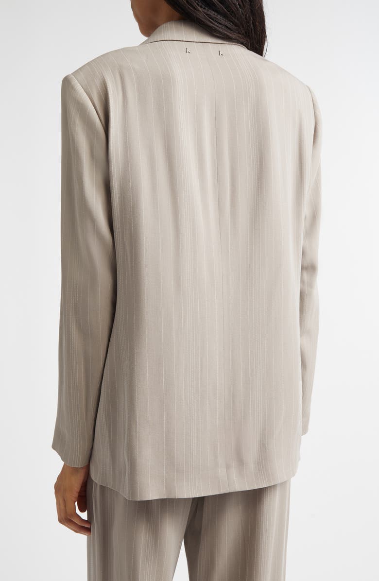 Golden Goose Journey Pinstripe Wool Blend Blazer with Lapel Pin, Alternate, color, Roasted Cashew