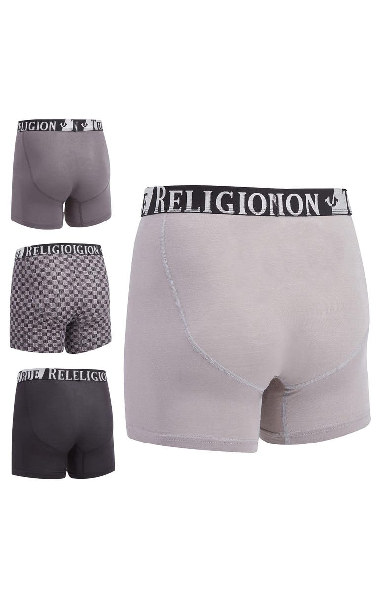 True Religion Boxer Briefs Stretch Underwear Pack of 4, Alternate, color, Black/Grey