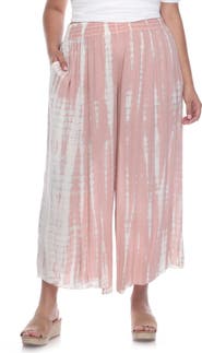 BOHO ME Tie Dye Print Cropped Wide Leg Pants