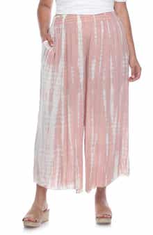 BOHO ME Tie Dye Print Cropped Wide Leg Pants