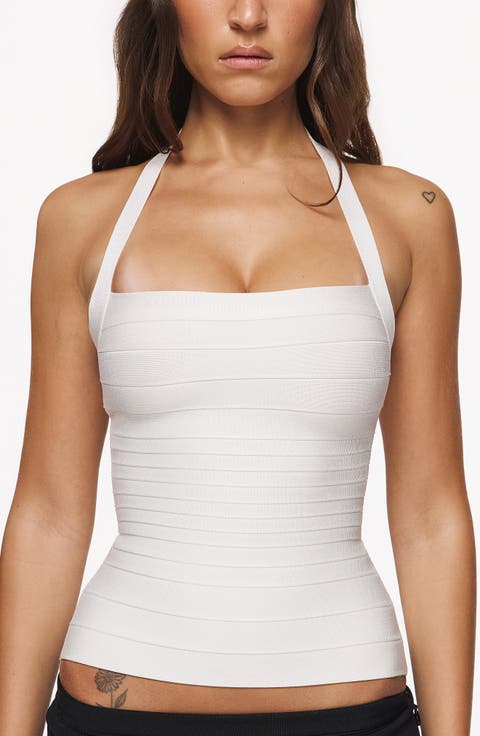 The Silhouette Halter Neck Bandage Dress