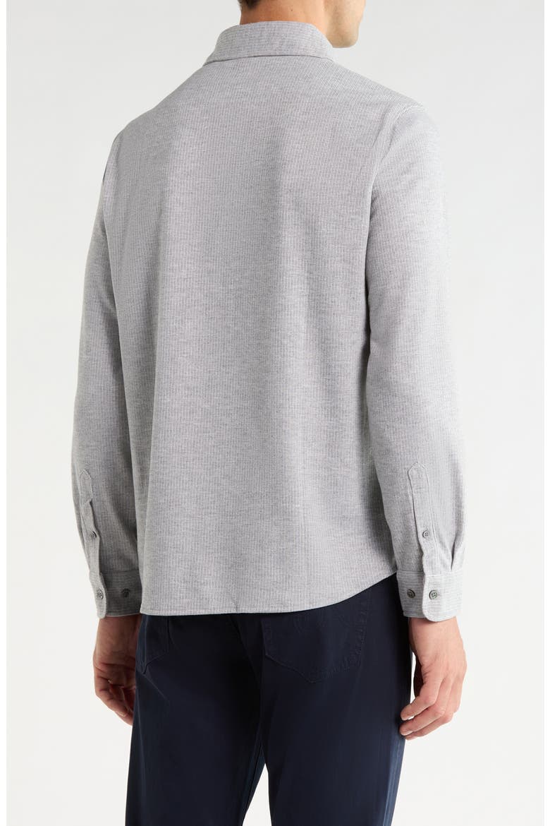 Generation™ Pinstripe Double Knit Button-Up Shirt, Alternate, color, GREY