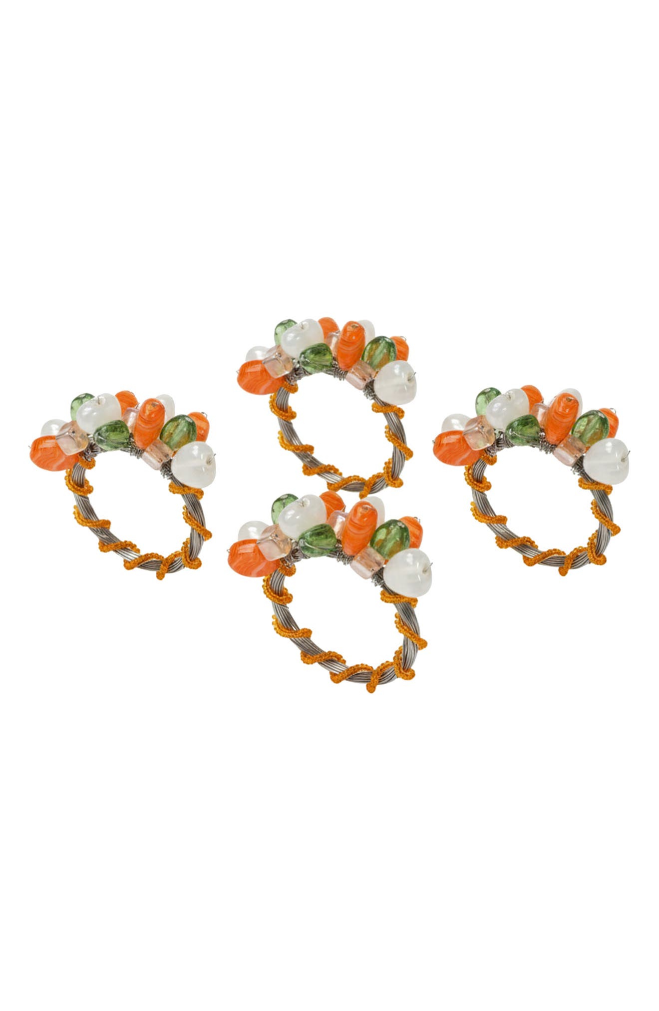 Tiramisu Artisan Agate Set of 4 Citrus Cluster Napkin Rings