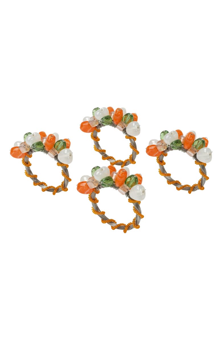 Tiramisu Artisan Agate Set of 4 Citrus Cluster Napkin Rings, Main, color, 