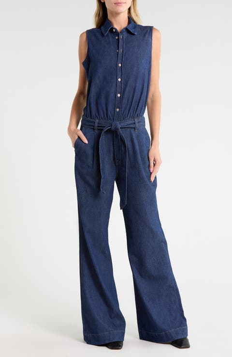 Sleeveless Denim Jumpsuit