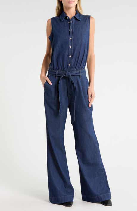 Sleeveless Denim Jumpsuit