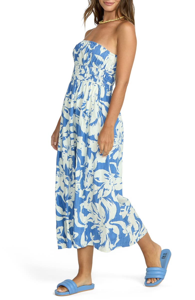Billabong In the Sky Strapless Midi Dress, Alternate, color, True Blue
