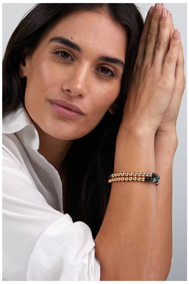 N32 Emotional Eating Set of 2 Healer's Bracelets, Alternate, color, YELLOW GOLD