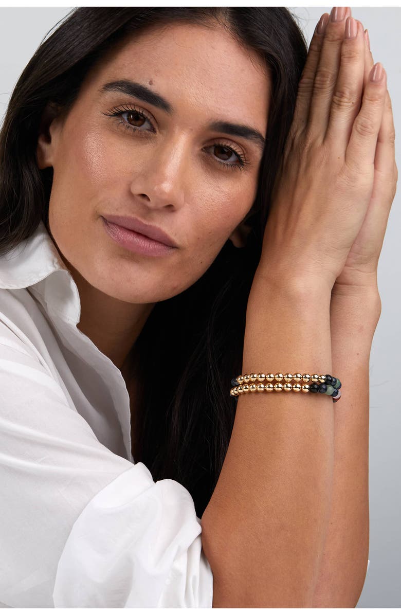 The Healer’s Collection N32 Emotional Eating Set of 2 Healer's Bracelets, Alternate, color, Yellow Gold