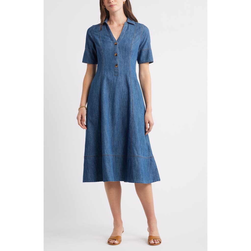 Caslonr Caslon(r) Chambray A-line Shirtdress