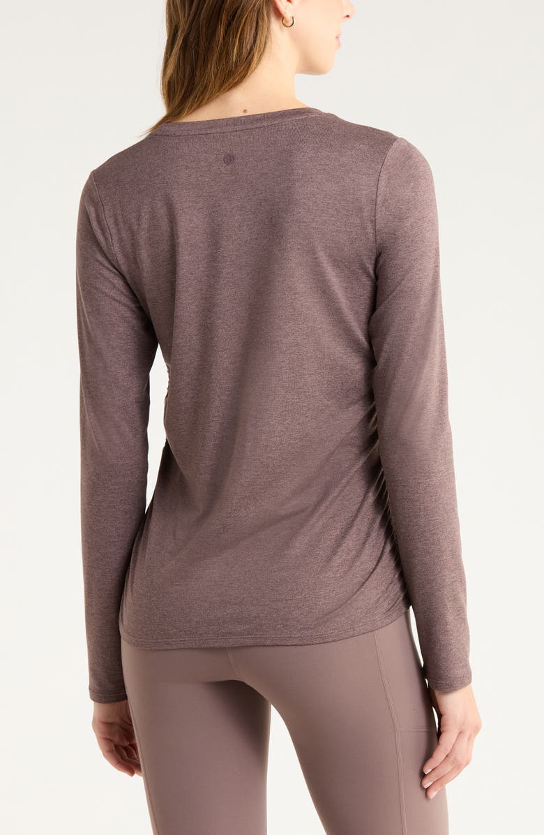 Zella Restore Soft Lite Ruched Long Sleeve T-Shirt, Alternate, color, Grey Plum