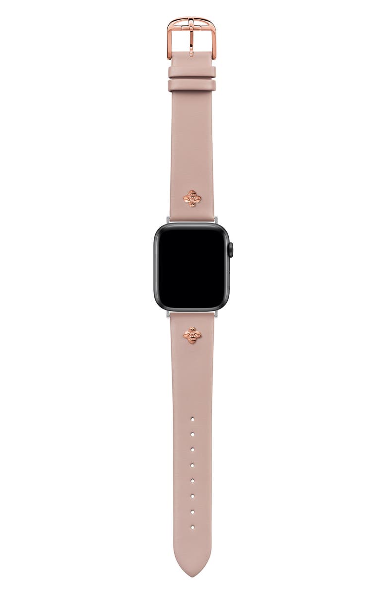 Ted Baker London Bumblebee Leather Apple Watch<sup>®</sup> Watchband, Alternate, color,