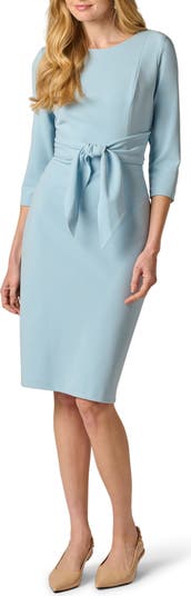 Adrianna Papell Crepe Tie Waist Sheath Dress