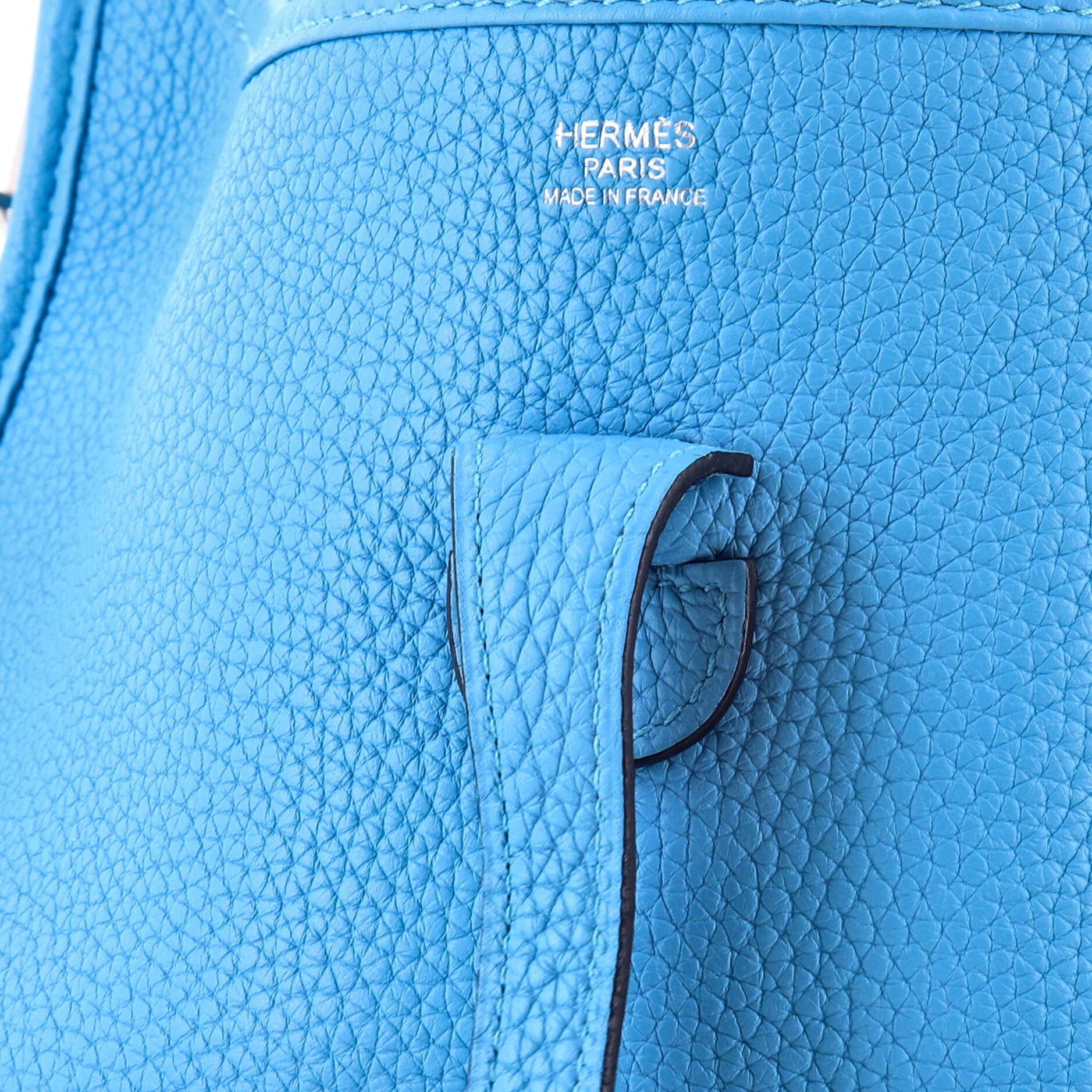 Pre-Owned Hermes Evelyne Bag Gen III Clemence PM, Alternate, color, Bleu Du Nord