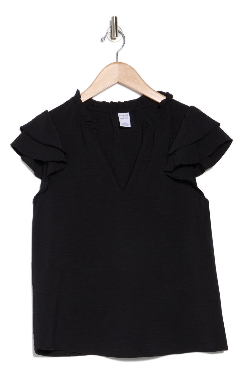 Melrose and Market Ruffle Cap Sleeve Top, Alternate, color,