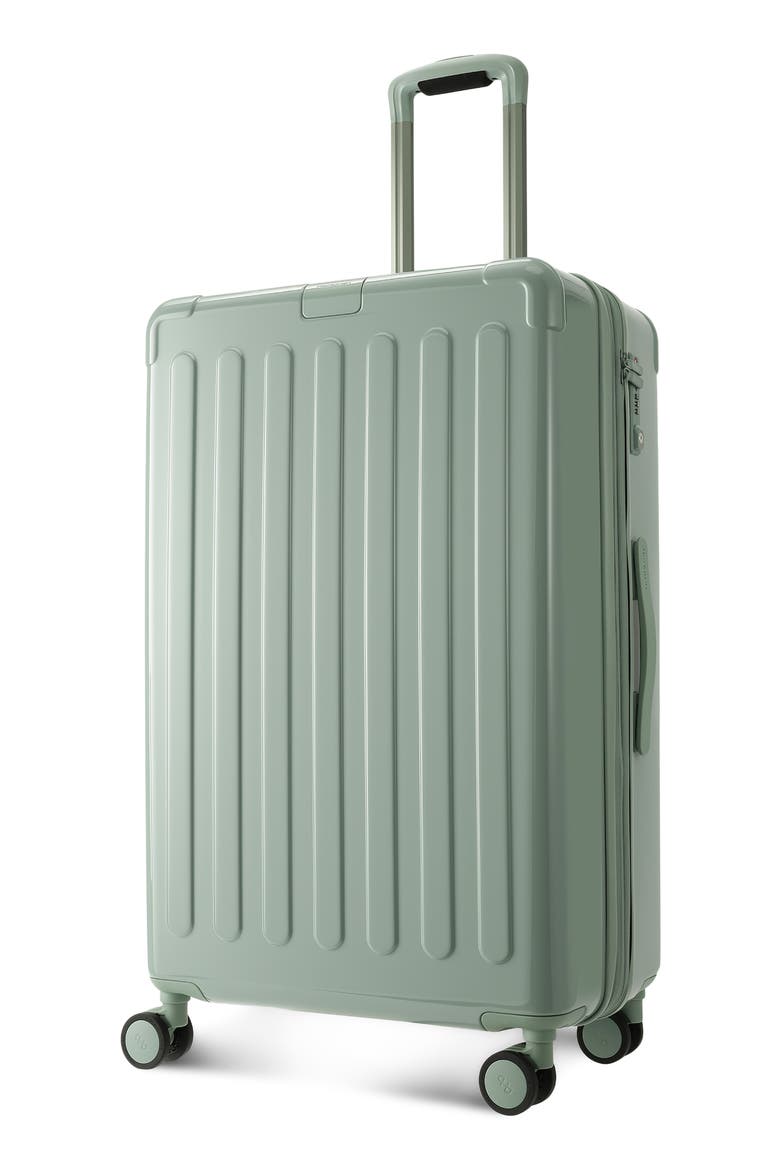 Nostos Glossy Large Spinner Suitcase, Alternate, color, LAGUNA